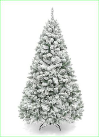 Holiday Time 6.5ft Pre-Lit Flocked Frisco Pine Christmas Tree, Green
