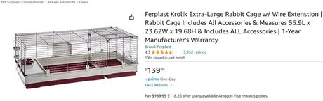 Krolik Extra Large Rabbit and Rodent Cage