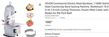 VEVOR Commercial Electric Meat Bandsaw
