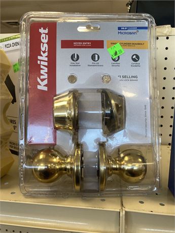 Kwikset Key Entry and Single cylinder Deadbolt, brass