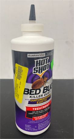 Hot Shot Bed Bug Killer Dust with Diatomaceous Earth. 8 Ounces