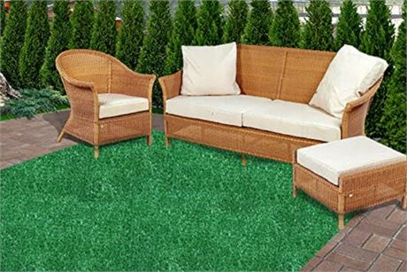 6'x7'3'' Artificial Grass Indoor/Outdoor Area Rug