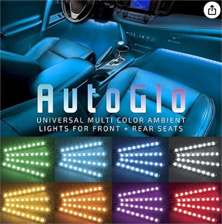 Merkury Auto Glo Ambient Light Kit for Front and back car seats