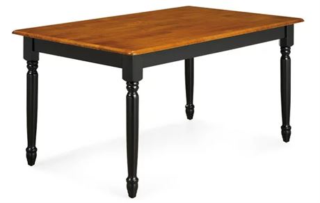 Better Homes and Gardens Autumn Lane Farmhouse Dining Table, Black and Oak
