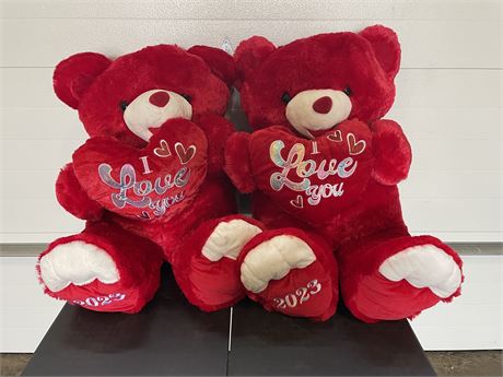 (2) XL "I Love You" Red Teddy Bears