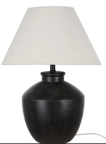 Lot of (2) My Texas House 22 Urn Table Lamp, Distressed Texture, Black Finish