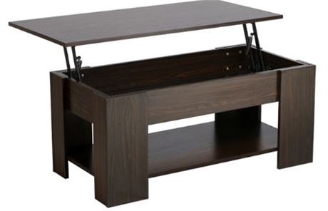 Yaheetech Lift up Top Coffee Table with Under Storage, espresso