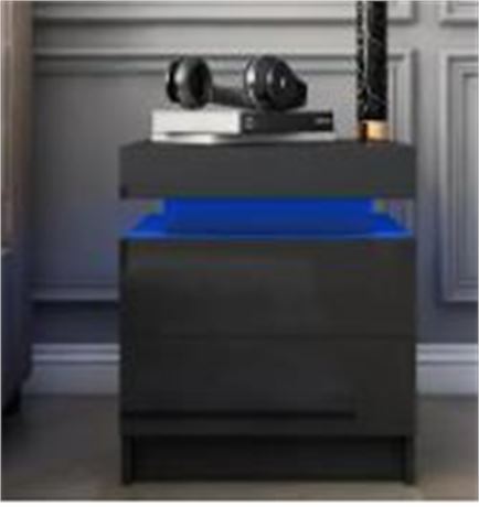 WOODYHOME Modern Nightstands with 2 Drawers Black