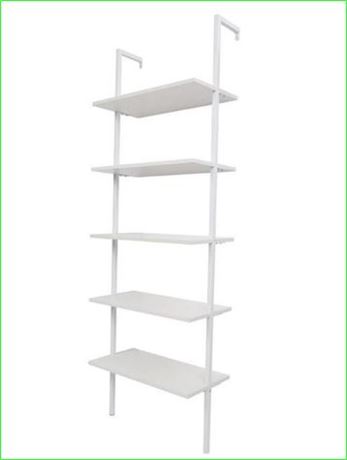 5 tier Ladder shelf, White