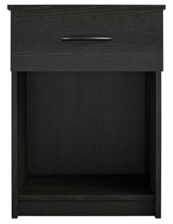 Mainstays Nightstand with Drawer, Black Oak