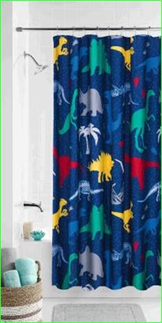 Blue Dino Roam Shower Curtain, 70 x 72