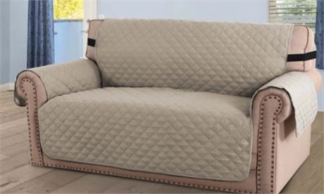 Reversible Furniture Protector, Tan, Loveseats up to 88"