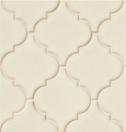 MSI Highland Park Antique White Arabesque 8mm Glossy Ceramic Tile 11.7 sq ft