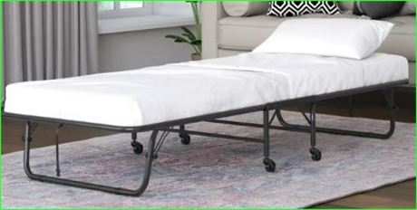 DHP Folding Rollaway Guest Bed w/ 4 Inch Mattress, Twin