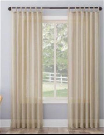 LOT OF (TWO) Ceri Linen Textured Jute Tabs Semi-Sheer Curtain Panel - No. 918