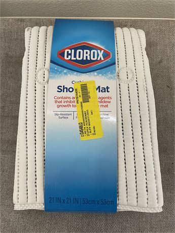 Clorox White Anti-Microbial Cushioned Shower Mat, 21 in. x 21 in.