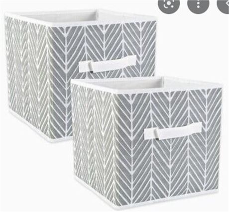 Lot of (TWO) DII 11x11x11 Storage bins with handle