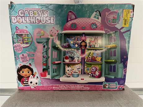 Gabbys Dollhouse, Purrfect Dollhouse 2-Foot Tall Playset w/ Sounds, 15 Pieces