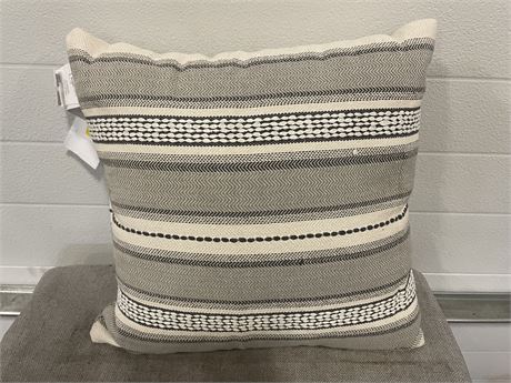Mainstays Woven Stripe Decorative Pillow, 18x18, Gray