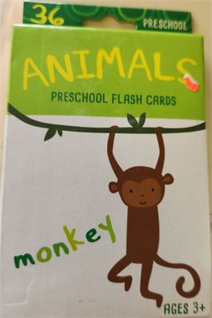 36-pk pre-school flash cards, animals