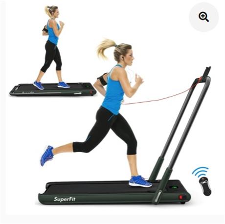 2-in-1 Folding Treadmill, Green