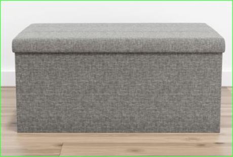 Mayview Rectangle Foldable Storage Ottoman, Gray Upholstery