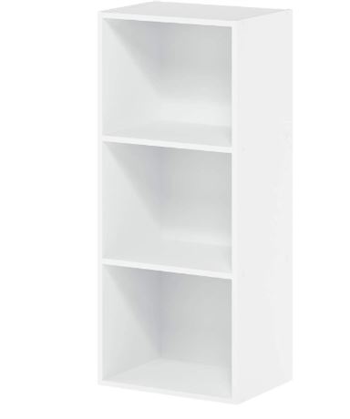 Furinno 3 Tier Open Shelf Bookcase, White