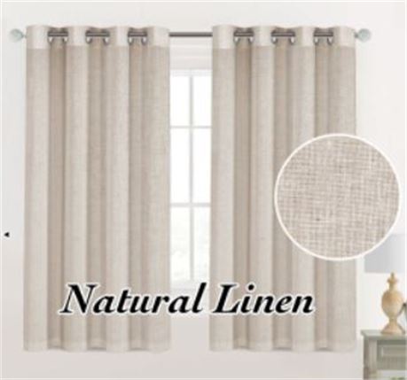 H. Versailtex Curtain Panels, Linen Blackout, 2 pack, 52"x84", Off-White