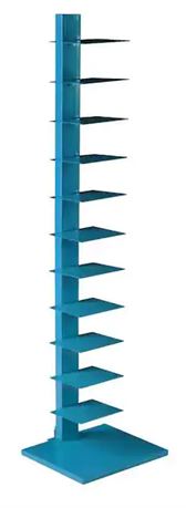 12 Tier Freestanding Metal Spine Tower Shelf Organizer