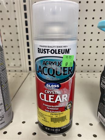 Rust Oleum acryic lacquer, clear