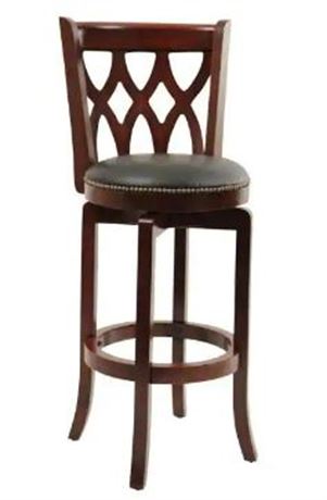 Lot of (TWO) Boraam Cathedral Swivel Bar Stools, Cherry