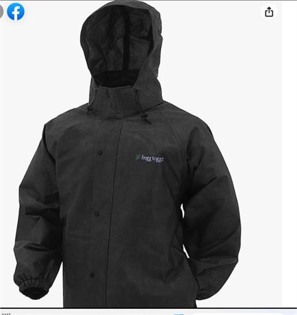 Frogg Toggs Mens   Pro Action Waterproof Rain Jacket, Black, Size Small