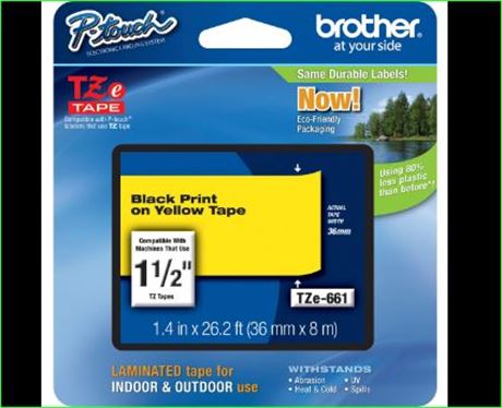 (3) Brother P-Touch TZe Laminated Tape, 1 each