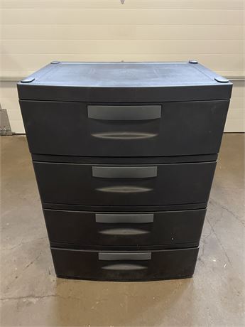 Hyper Tough 4 Drawer Plastic Garage Storage Cabinet 18.7Dx25.39Wx35.31H, Black