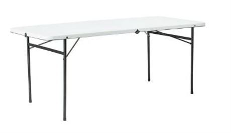 Mainstays 6 foot fold in half table, white