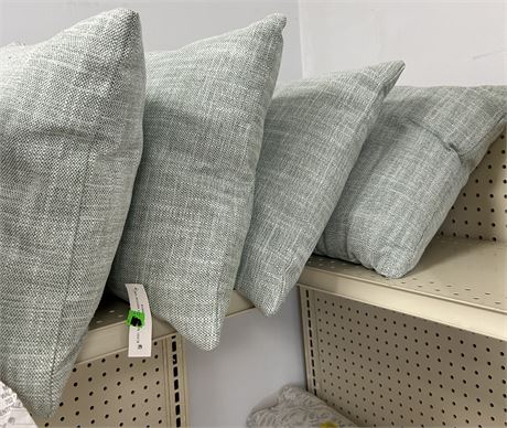 (4) Mainstays 18x18 Aqua Throw Pillows