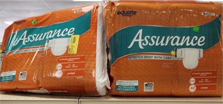 Lot of (2) Assurance Stretch Briefs with tabs