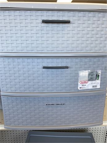 Sterilite Weave 3 drawer storage, gray