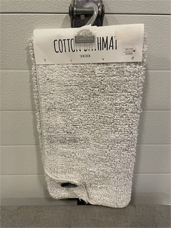 Carnation 100% Cotton Bath Mat, white