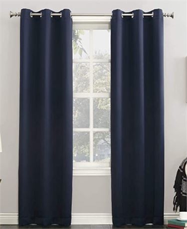 Lot of (FIVE) Sun Zero 52"x84" Curtain Panels, Navy Blue
