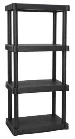 Hyper Tough 4 shelf Plastic Shelving unit, Black, 48"hx22"x14"