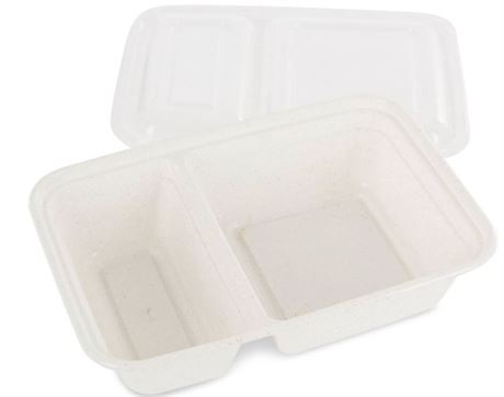 Ecomeal 2 compartment Food containers, 10 pk