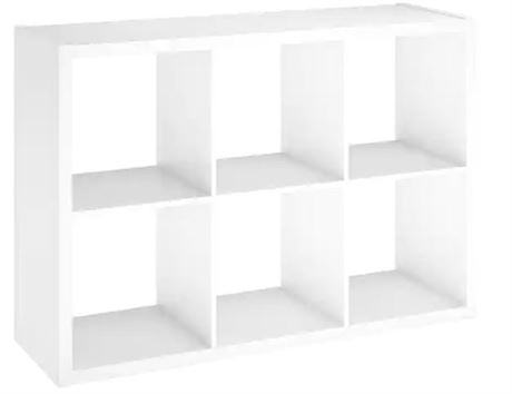 BYO Floating Faux 6 cube organizer, white 43"x31"x15"