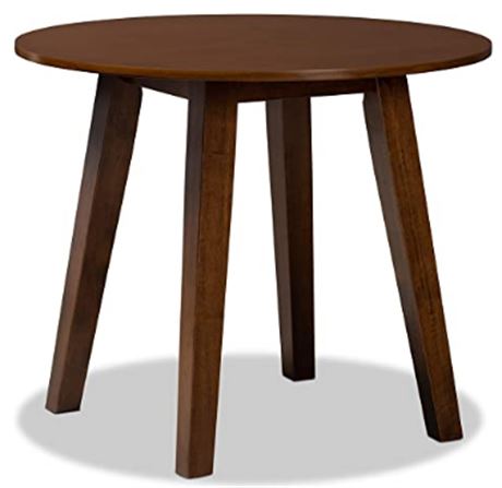 Baxton Studios Round Table with 4 chairs, Dark Brown