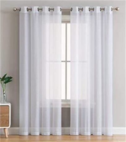 Lumino 54"x95" Sheer Curtains, white