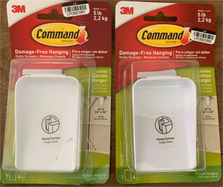 Lot of (TWO) Command Strip Jumbo Canvas Holders
