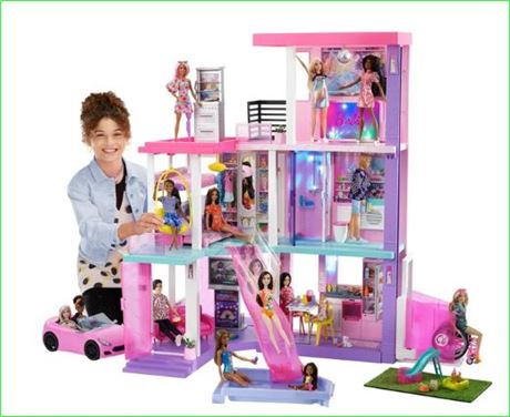 Deluxe Barbie Special Edition 60th DreamHouse Playset with 2 Dolls, Barbie, Car,
