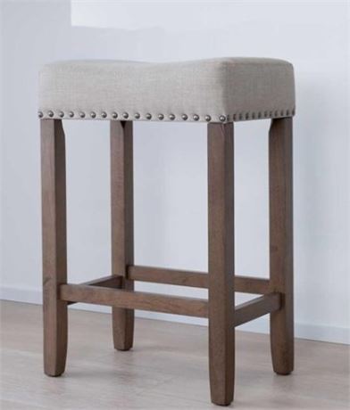 Lot of (2) Nathan James Haylie 24" Counterstool Upholstered Stool, Tan