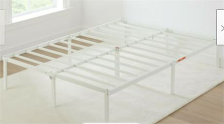Mainstays 14 inch Heavy Duty White Steel Bed Frame, KING