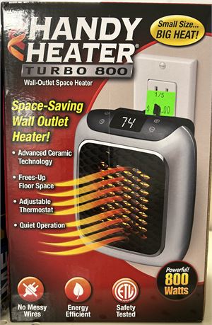 Handy Heater Turbo 800 Space Saving Wall Outlet heater